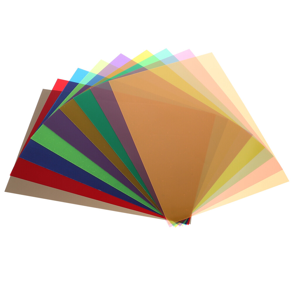 9PCS Colored Light Filter Sheets Color Filters Colored Transparent Film Filter