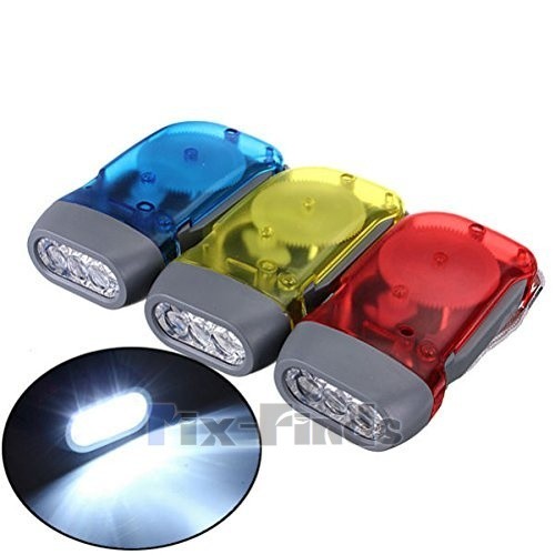 4x Hand Crank LED Flashlight Dynamo Pressing Flashlight Camping Emergency Torch