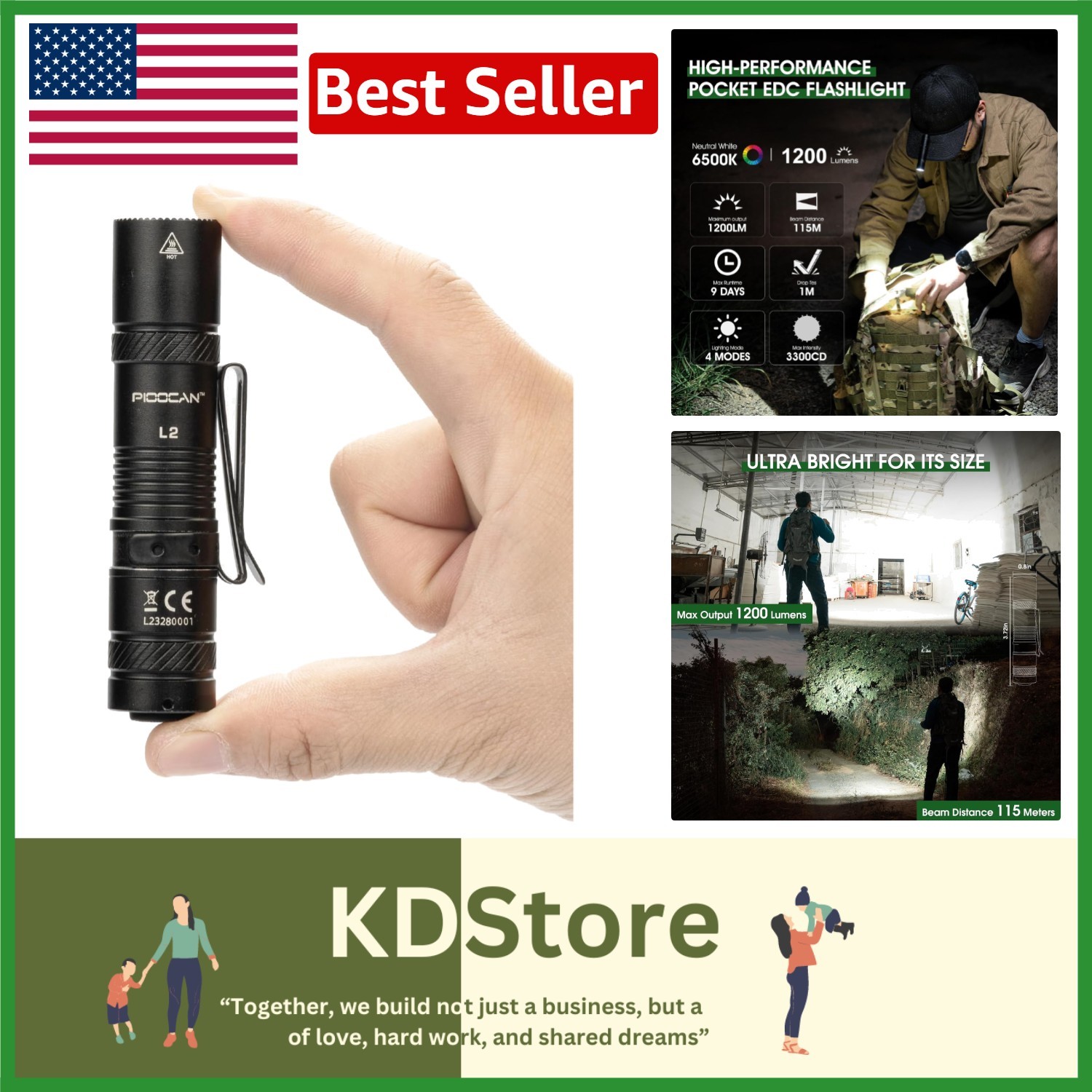 UltraBright Rechargeable 1200 Lumens Flashlight