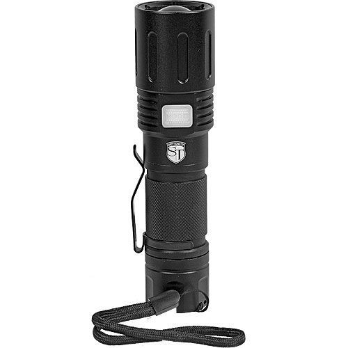 Safety Technology Zoomable Self Defense Flashlight 3000 Lumens LED Bright Black