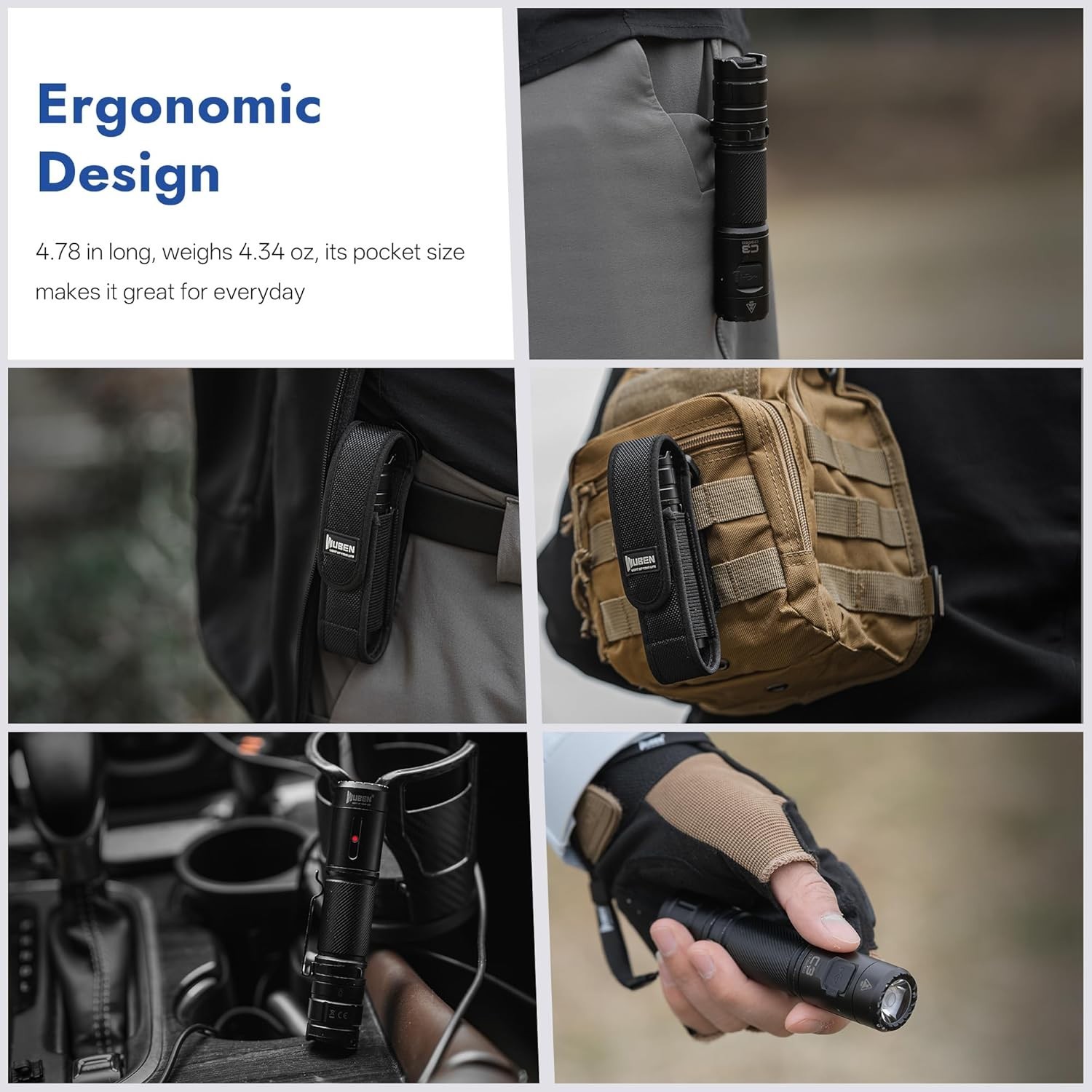 6 Modes C3 Tactical Flashlight – 1200 Lumens, Rechargeable, Built for Adventures