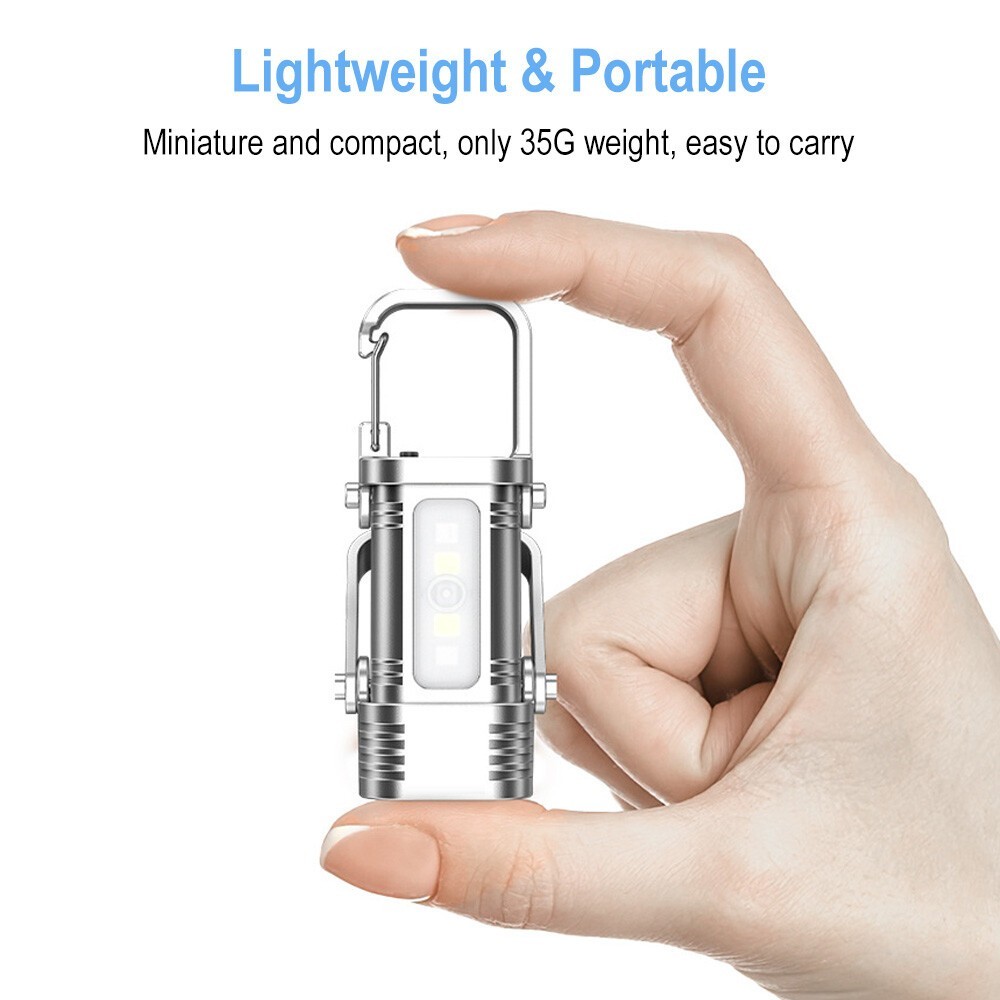 1-PACK Super Bright LED Mini Flashlight USB Rechargeable Pocket Keychain Torch n