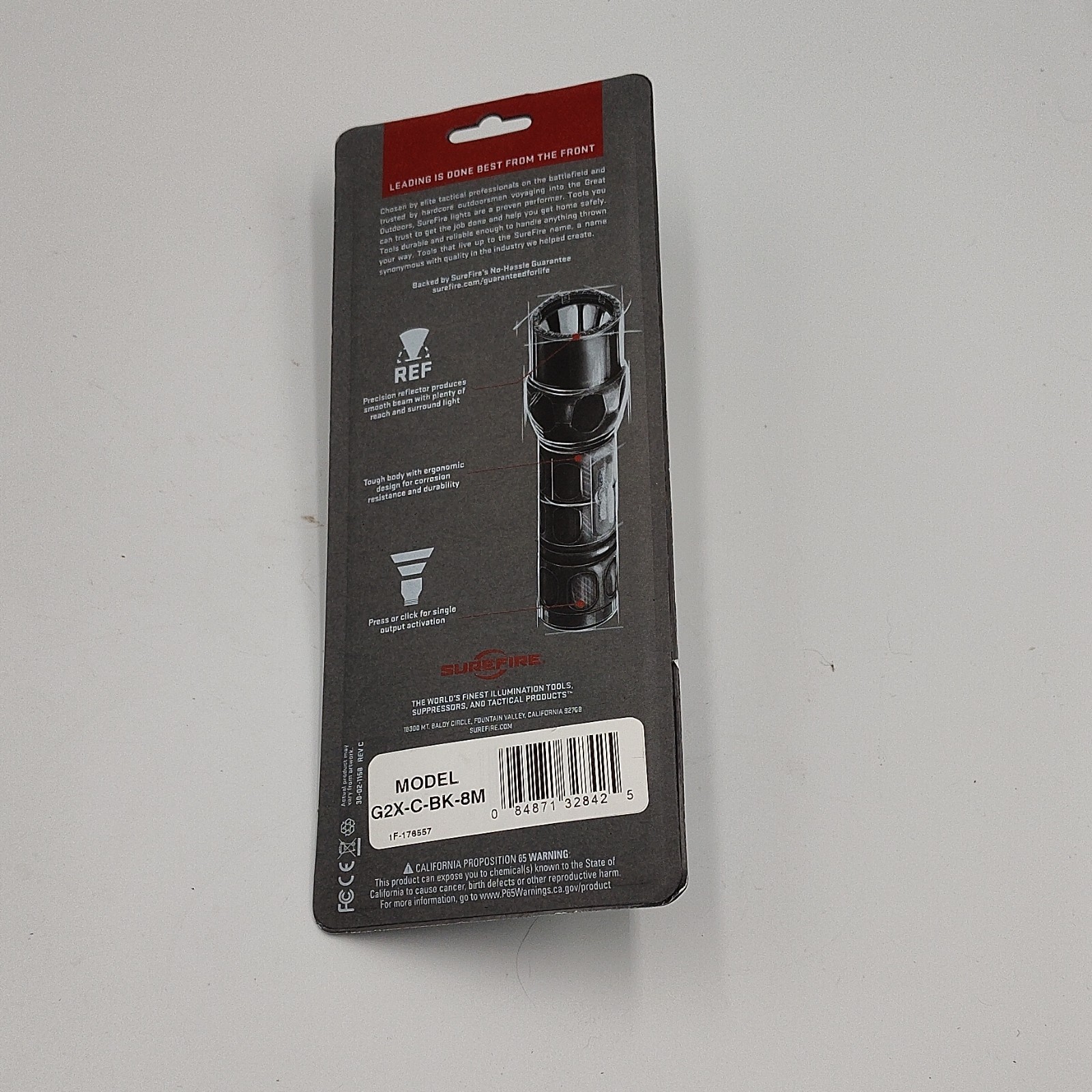 SureFire G2X Tactical LED Flashlight 600 Lumens Black 2x CR123A G2X-C-BK-8M