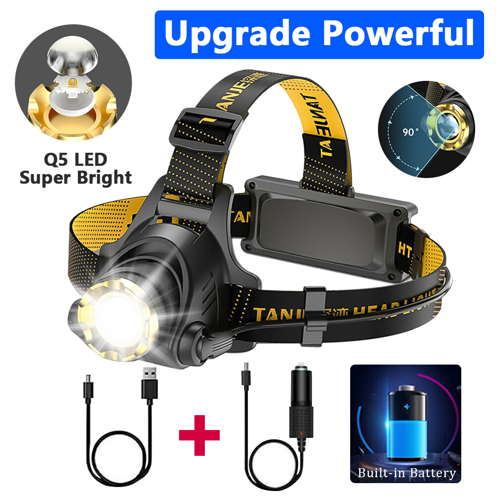 990000LM LED Headlamp Rechargeable Headlight Zoomable Head Torch Lamp Flashlight
