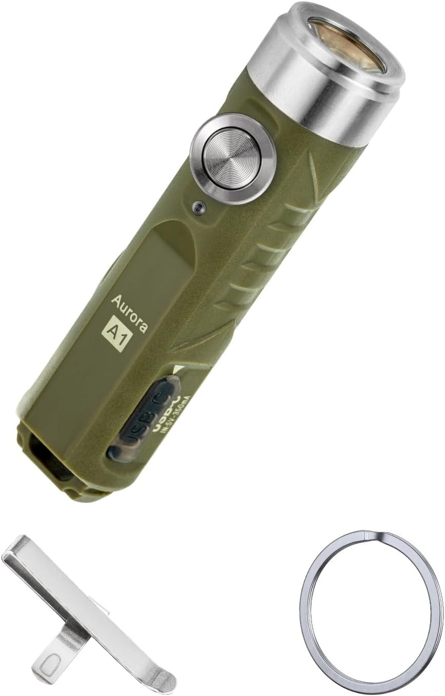 Aurora A1 G4 Mini Keychain Flashlight, 650 Lumens Super Bright EDC Light, USB C