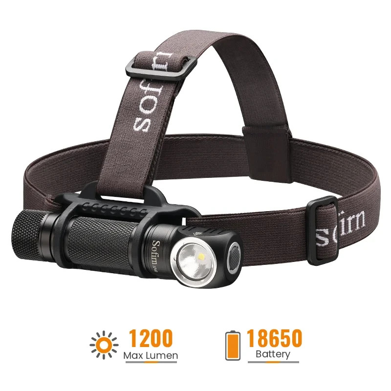 Sofirn SP40 1200 Lm Headlamp Flashlight Magnetic Endcap w/ 18650 & 18350 Li-ions