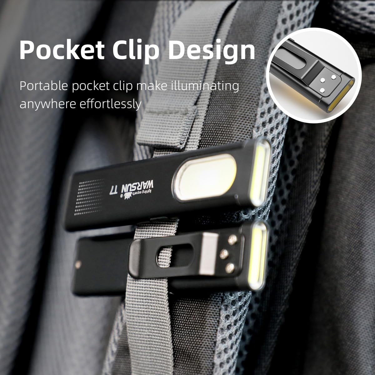 Compact Multi-Mode Pocket LED Flashlight – 675LM, USB-C Rechargeable, IPX4, D…