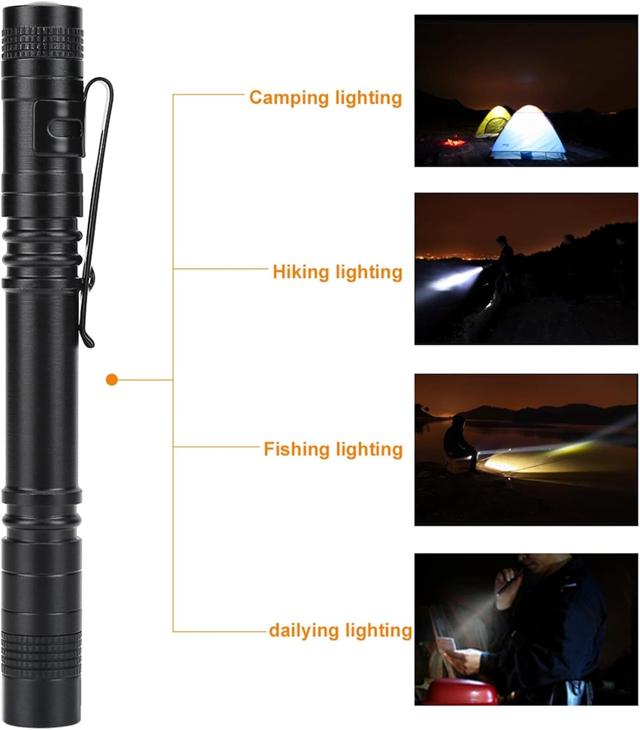200Pc Small LED Flashlight Torch Penlight For Dentist Camping Hiking Pocket Lamp
