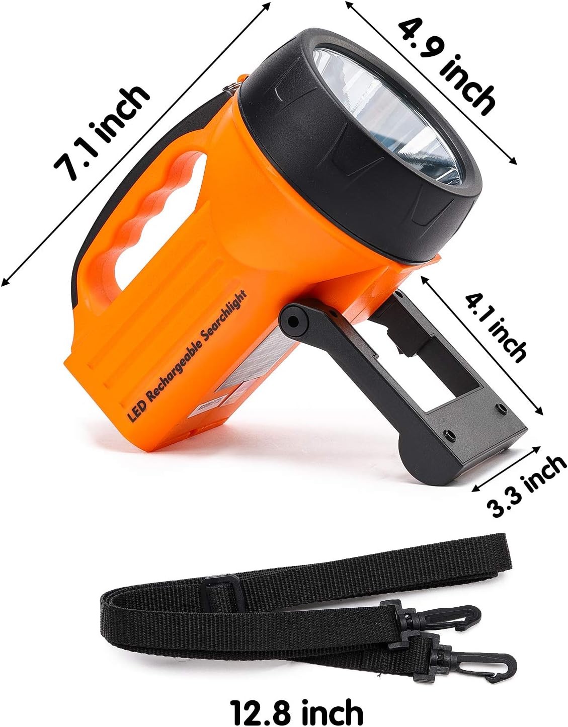 10 Watt 1000 Lumens LED Rechargeable Spotlight Flashlight 827-orange