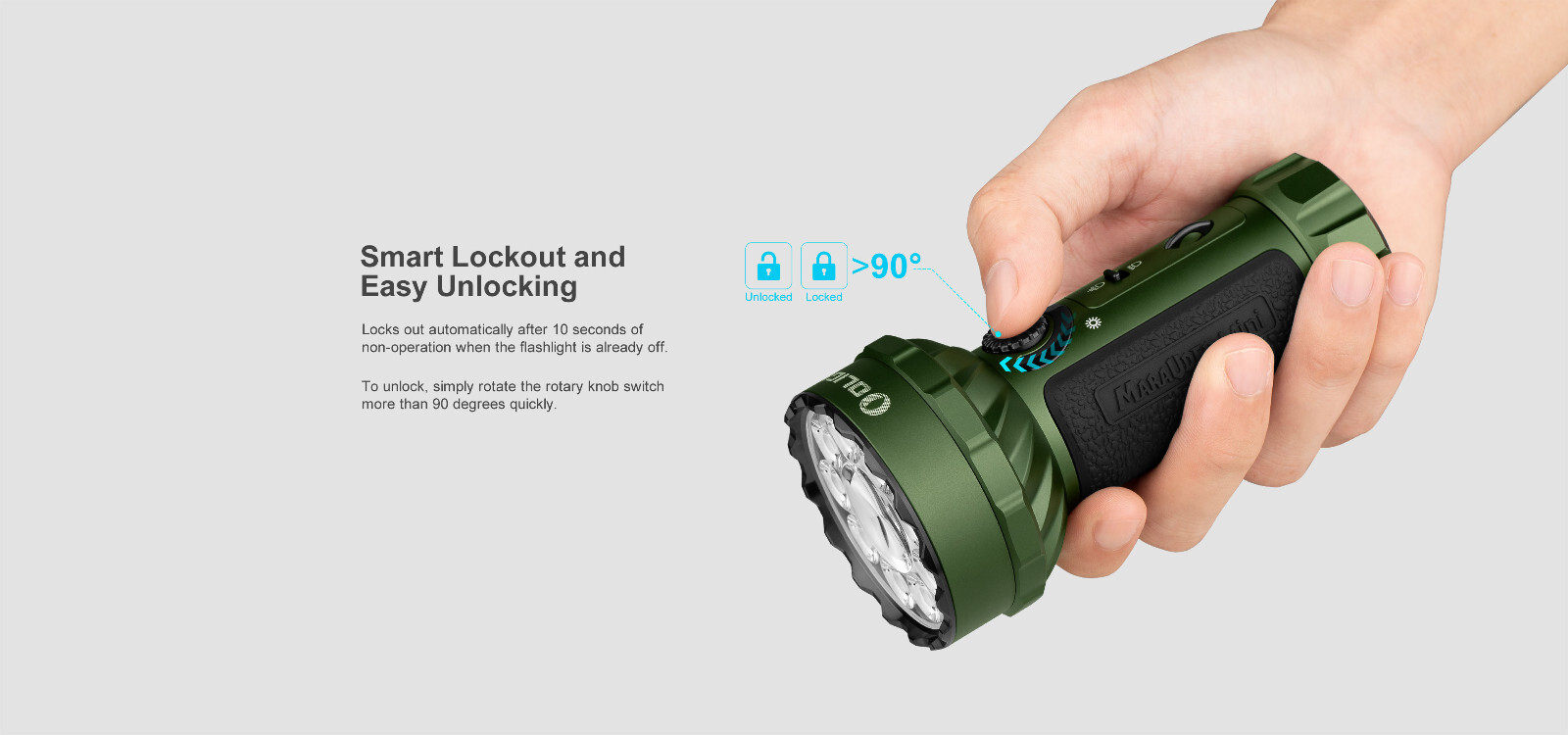 Olight Marauder Mini OD Green Rechargeable LED Flashlight, 7000 Lumen, 600 Meter