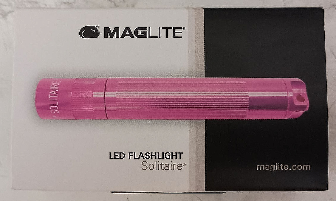 Maglite Flashlight LED 1-Cell Solitaire AAA Pink with Pres Box Gift Case