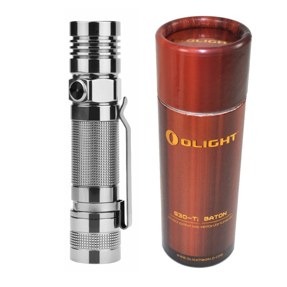 NIB OLIGHT S30 Ti Baton polished Flashlight. RARE Collectors item