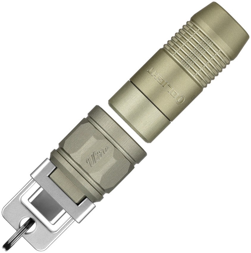 Olight iUltra Olive Green OAL keychain flashlight, 80 Lumens, USB-C Charging