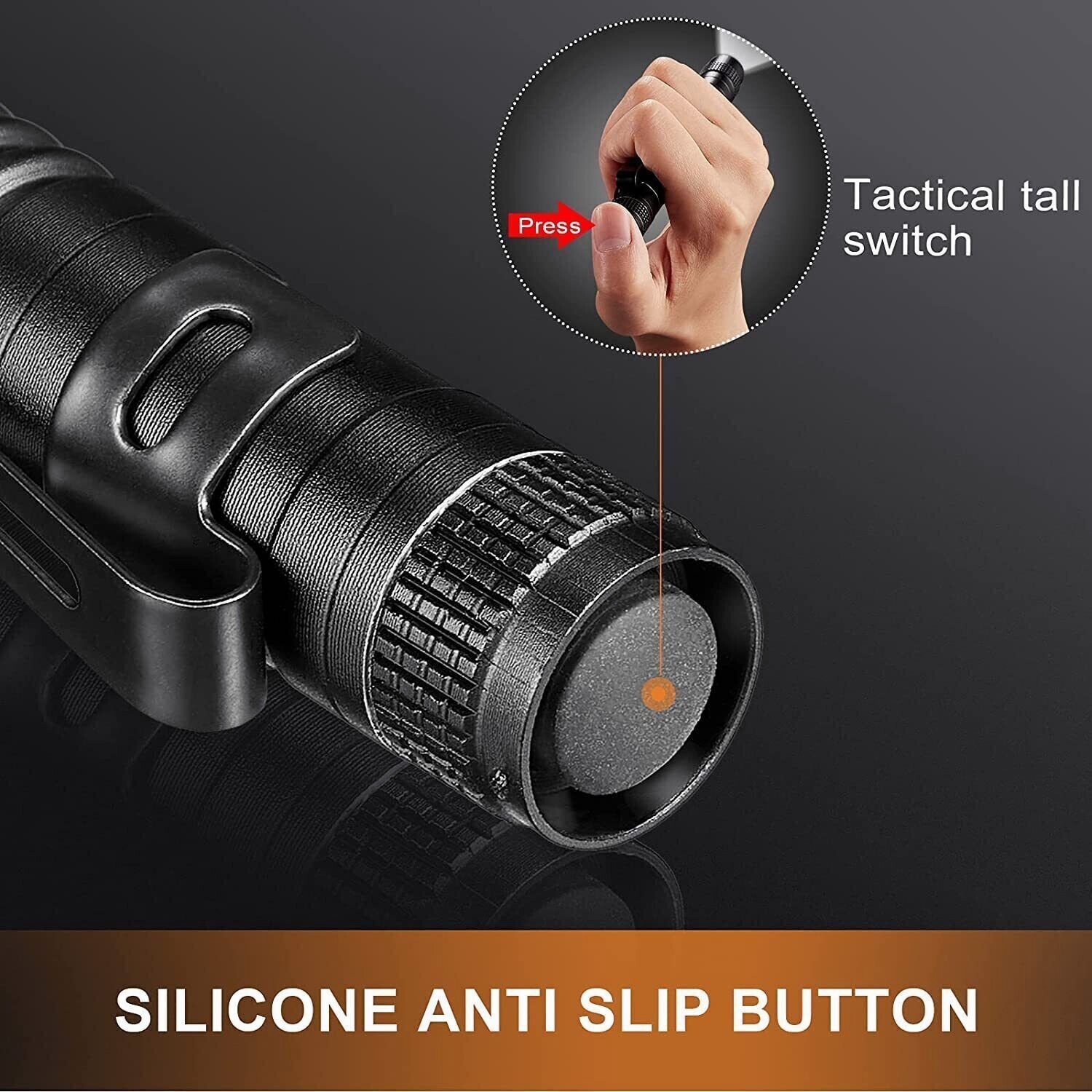 4 PCS Tactical LED Flashlight Clip Mini Penlight Pocket Portable Torch Lamp