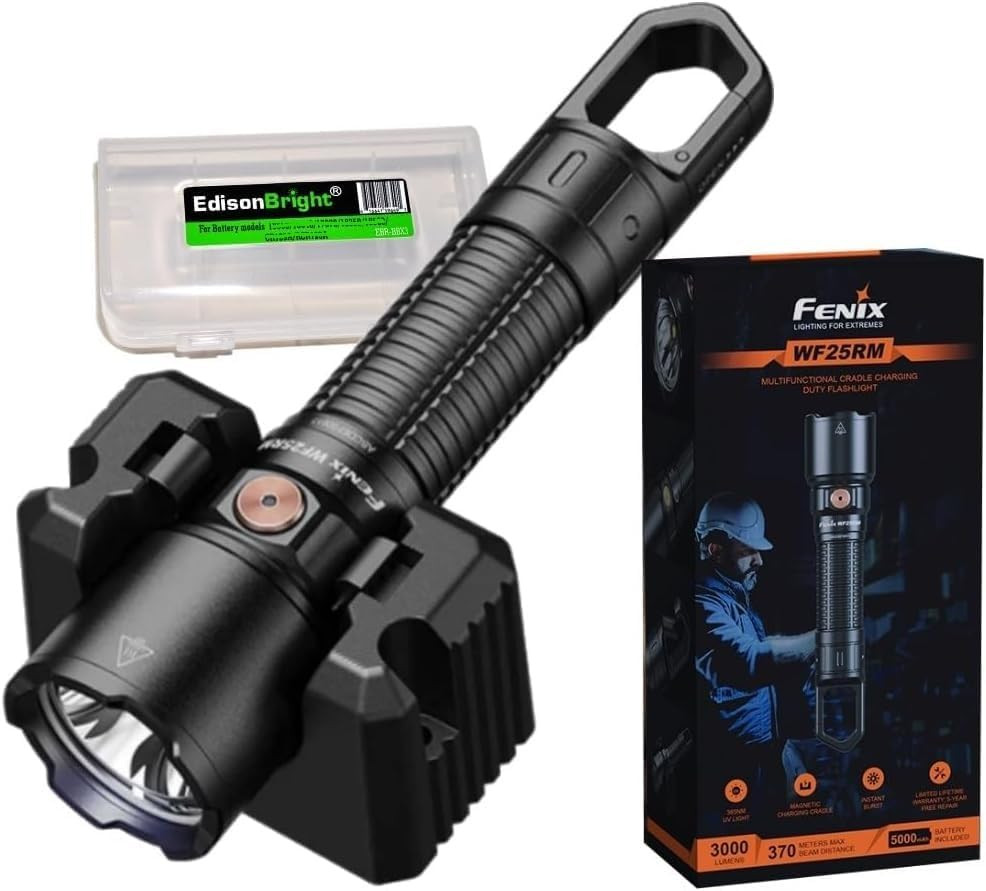 WF25RM 3000 Lumen Police Duty Flashlight/Blacklight Charging Cradle, USB-C Recha