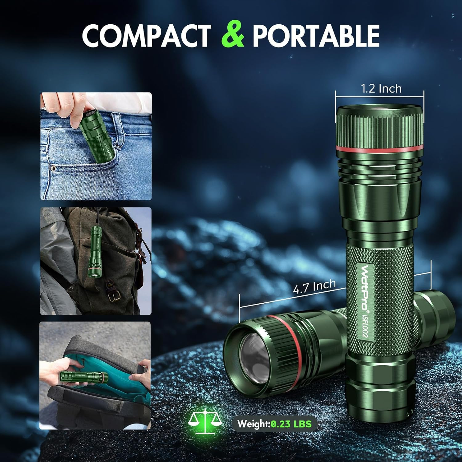 Rechargeable Flashlights High Lumens, 1 Pack 10H Long Lasting Super Bright EDC F
