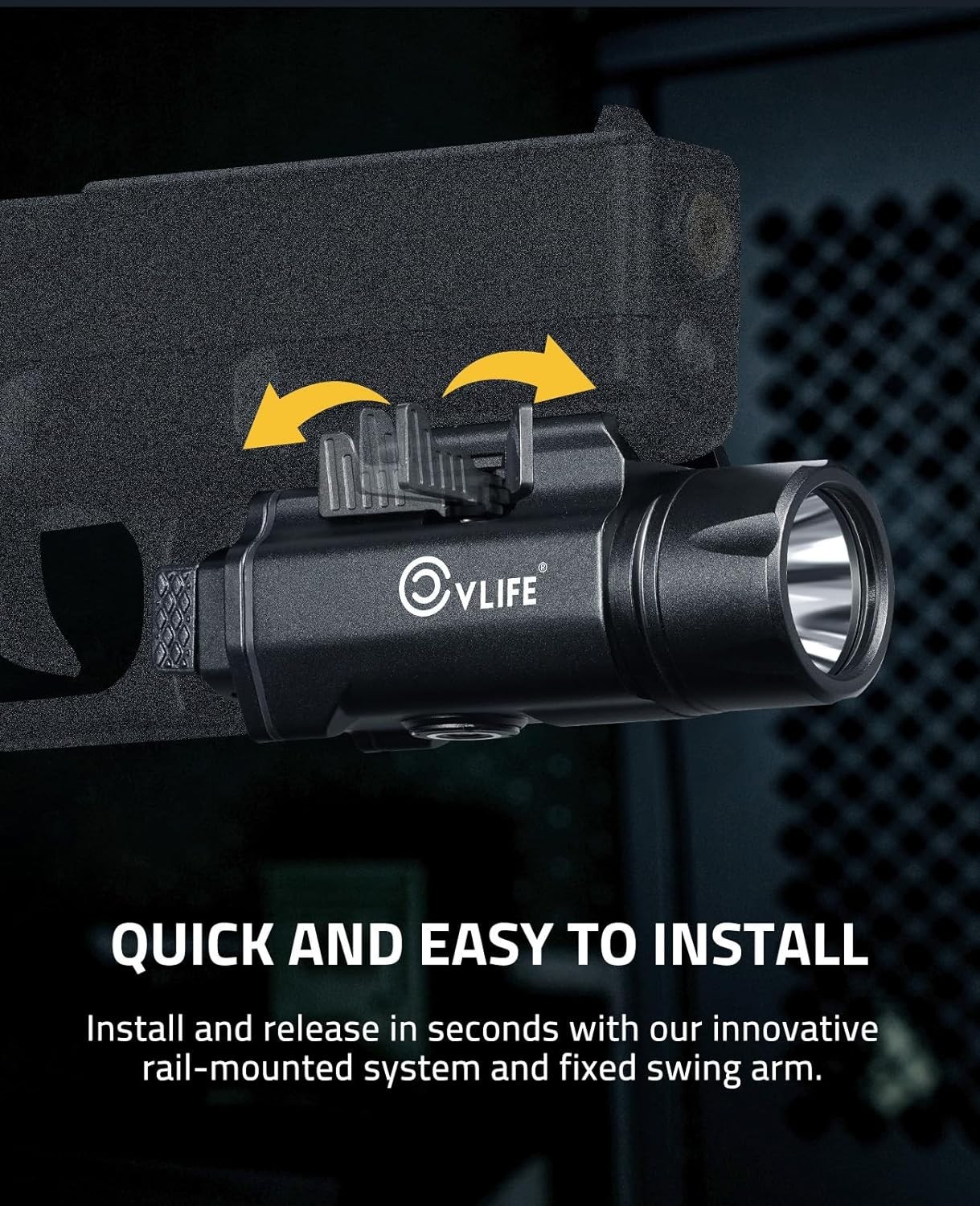 1500 Lumens Magnetic Rechargeable Tactical Flashlight for Firearms & Outdoor Use