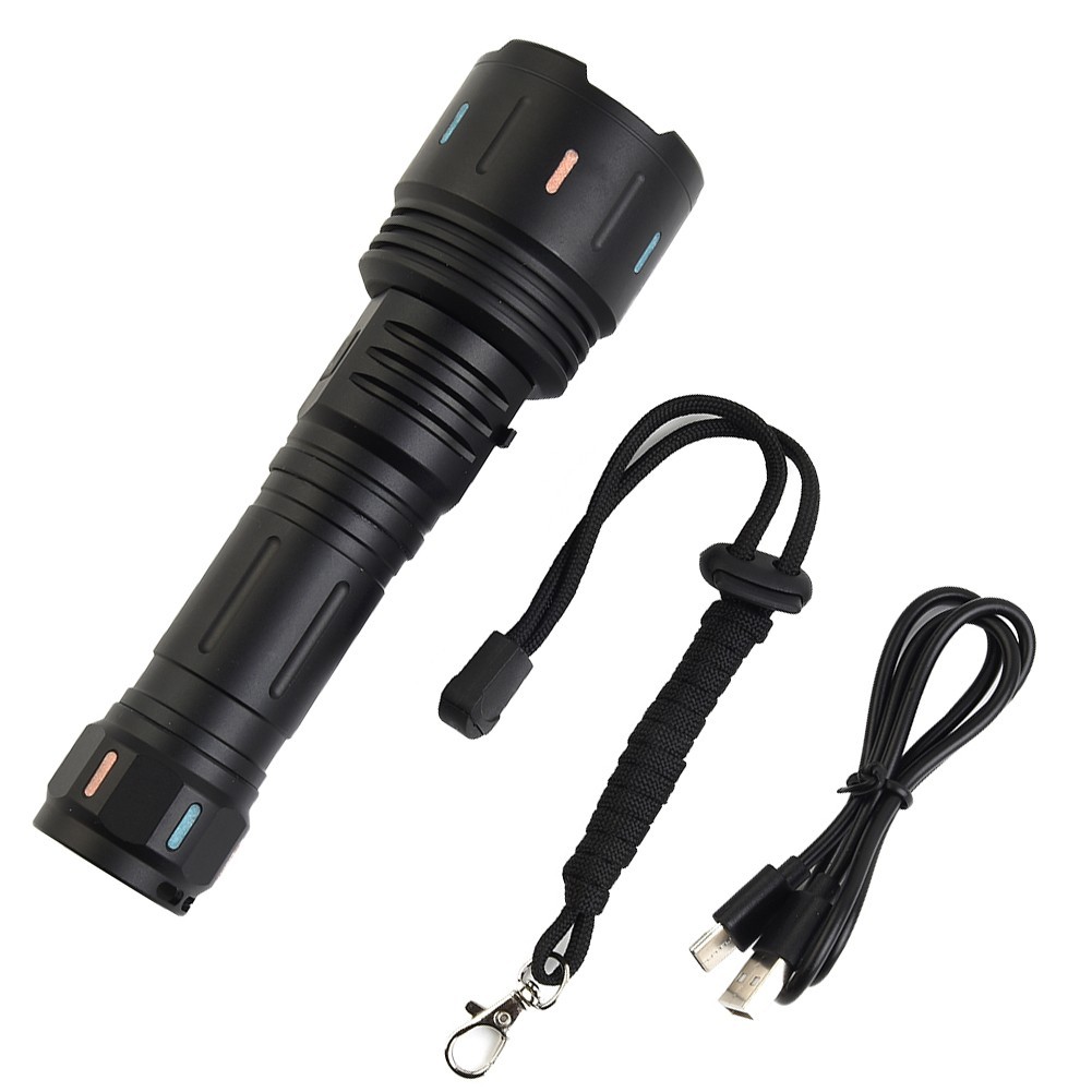 Outdoor Camping LED Flashlight Fluorescent Rechargeable TYPE-C USB Charging