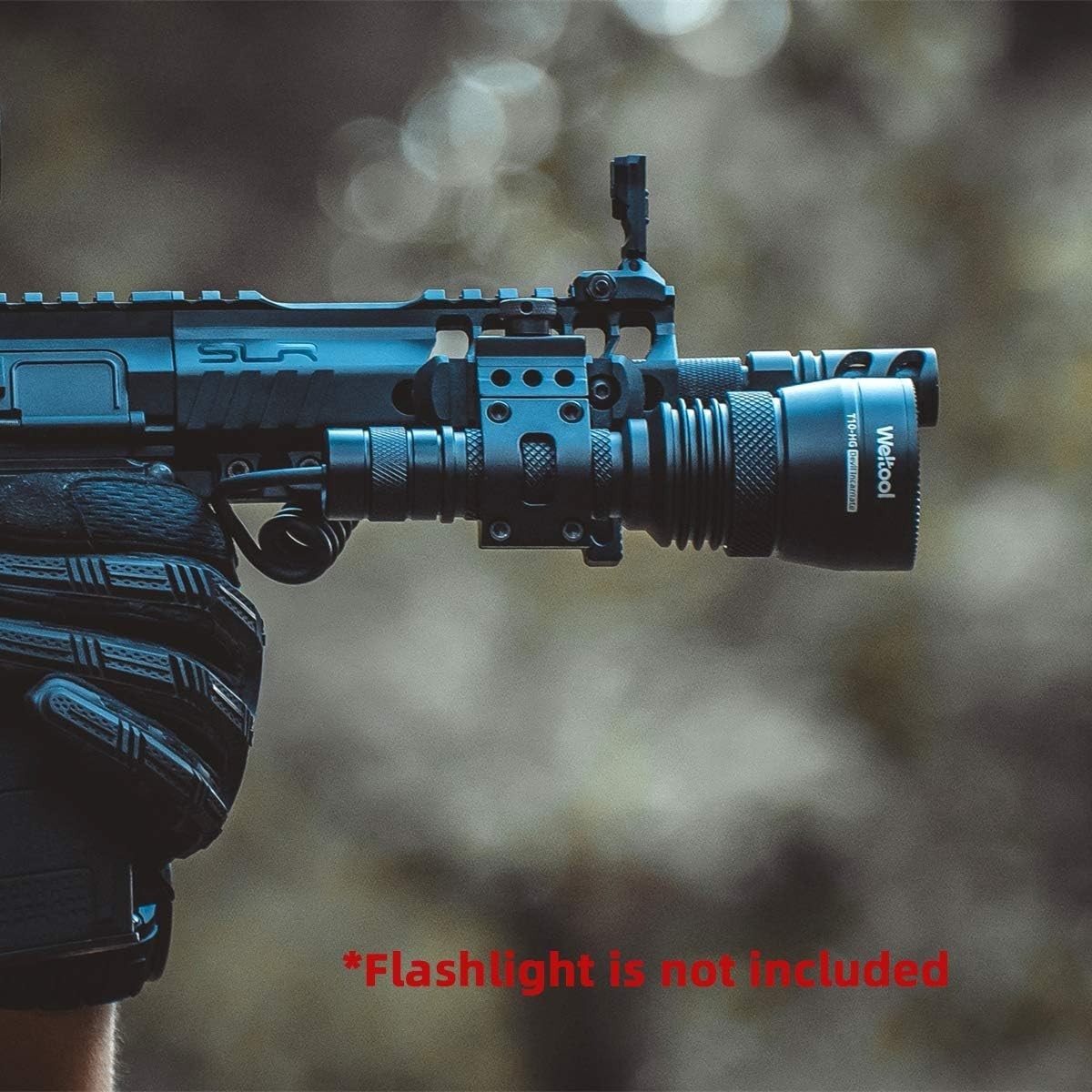 Durable Aluminum Tactical 45° Rail Mount for 1-Inch Flashlight – Quick Install