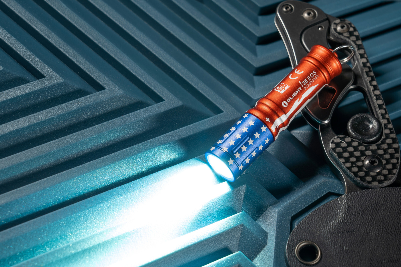 Olight I3E EOS Stars & Stripes Keychain Waterproof Flashlight, 90 Lumen