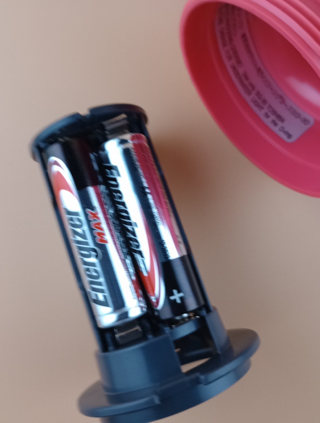 Toshiba Underwater Flashlight with rubber strap, vintage, working, reddish-pink