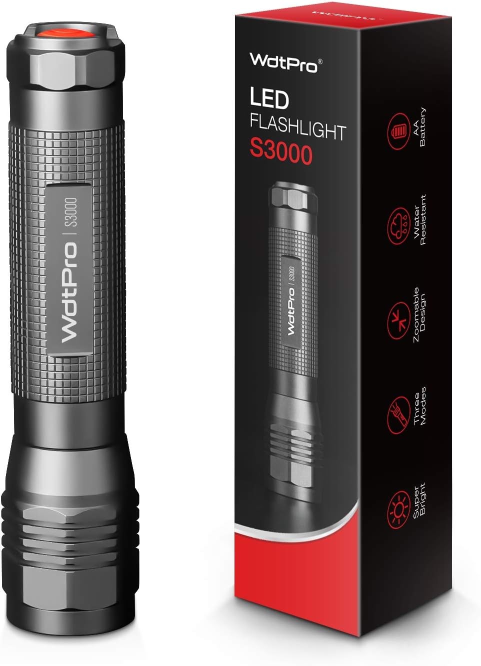 High-Powered LED Flashlight S3000, Super Bright Flashlights – High Lumen