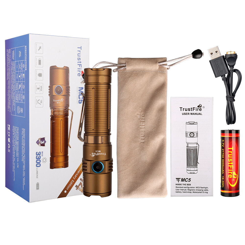 TrustFire MC5 3300Lumen Magnetic LED Flashlight Powerful Waterproof