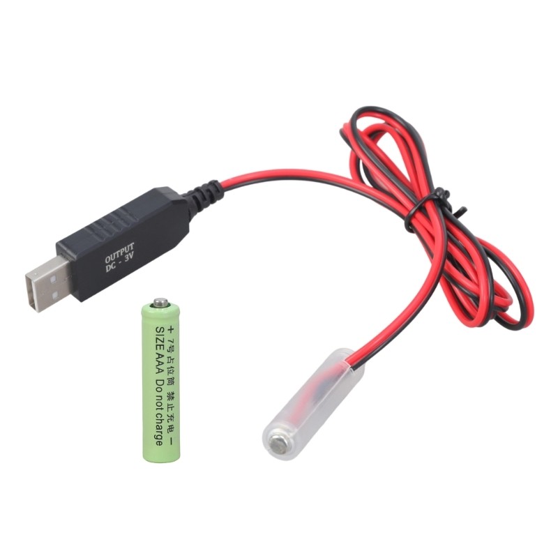 Universal USB 5V to 3V 2Pcs 3A Battery Eliminators USB Power Supply Cable