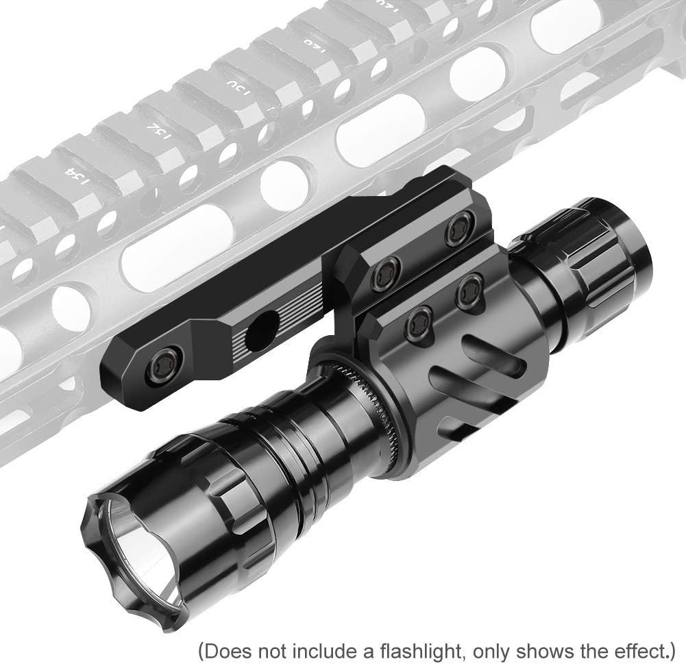 Lightweight M Lock Flashlight Ring Mount with 2 Mounting Inserts – 20mm-27mm