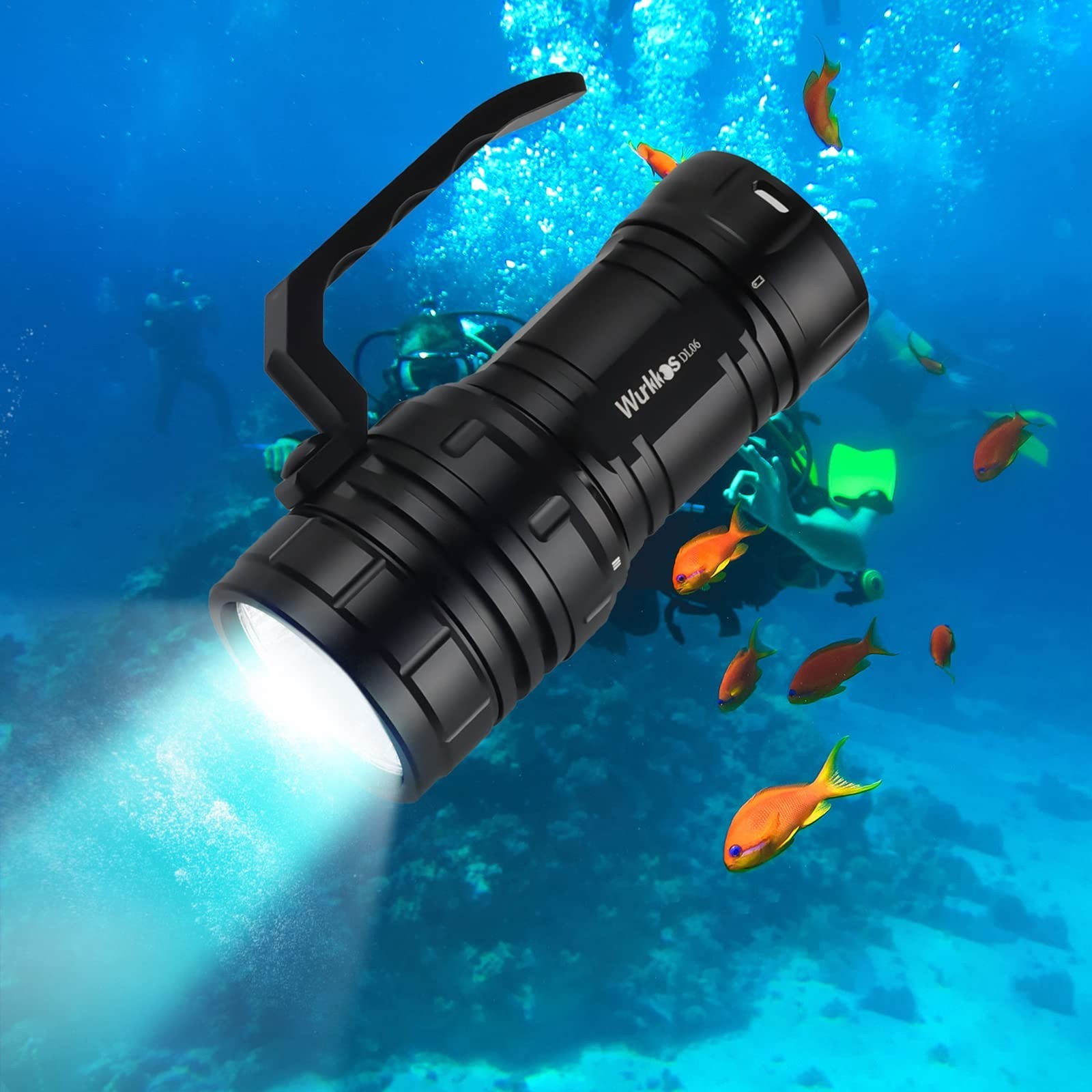 Wurkkos Diving Flashlight DL06 Max 15000 Lumen Scuba Dive Light, 100°Beam A