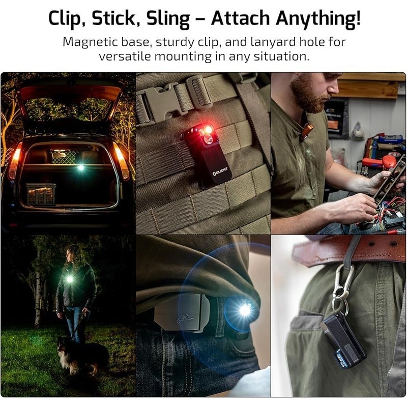 EDC Clip-on Flashlight 500lm Waterproof Rechargeable USB-C Spotlight Floodlight