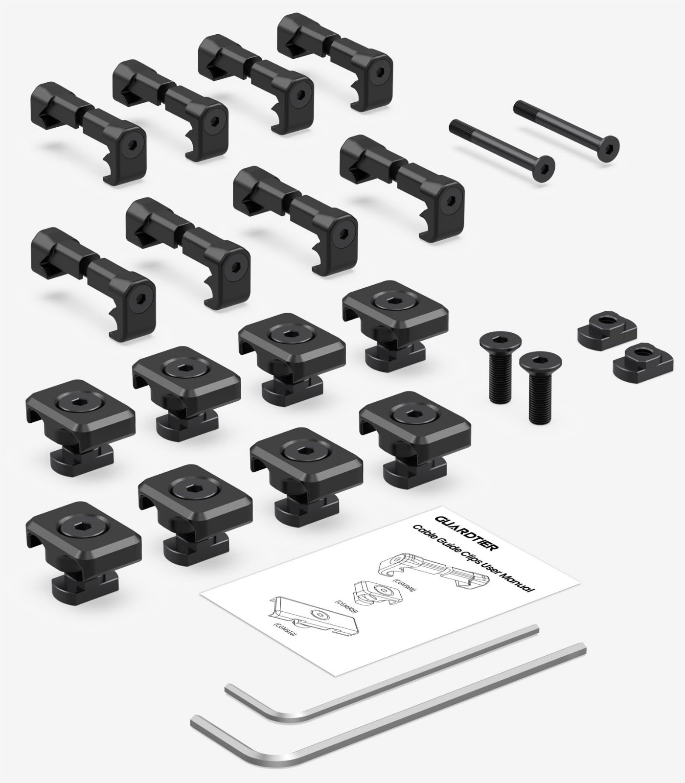 Pressure Switch Cable Management Kit for M-LOK/Picatinny Rail – 16 Pack, Black
