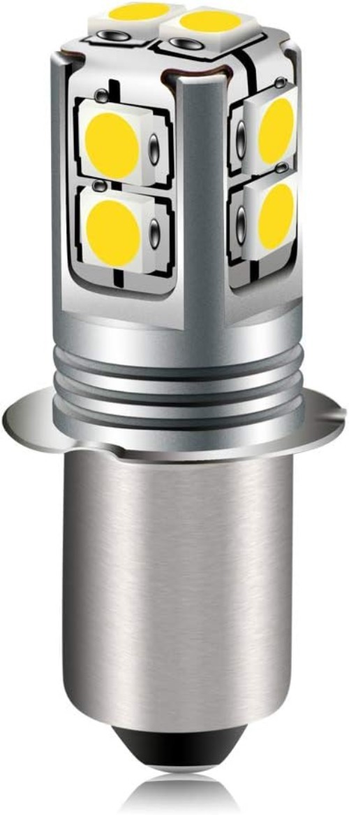 White P13.5S LED Flashlight Bulb, 6-40V Universal Upgrade 6V/9V/12V/18V/19.2V…