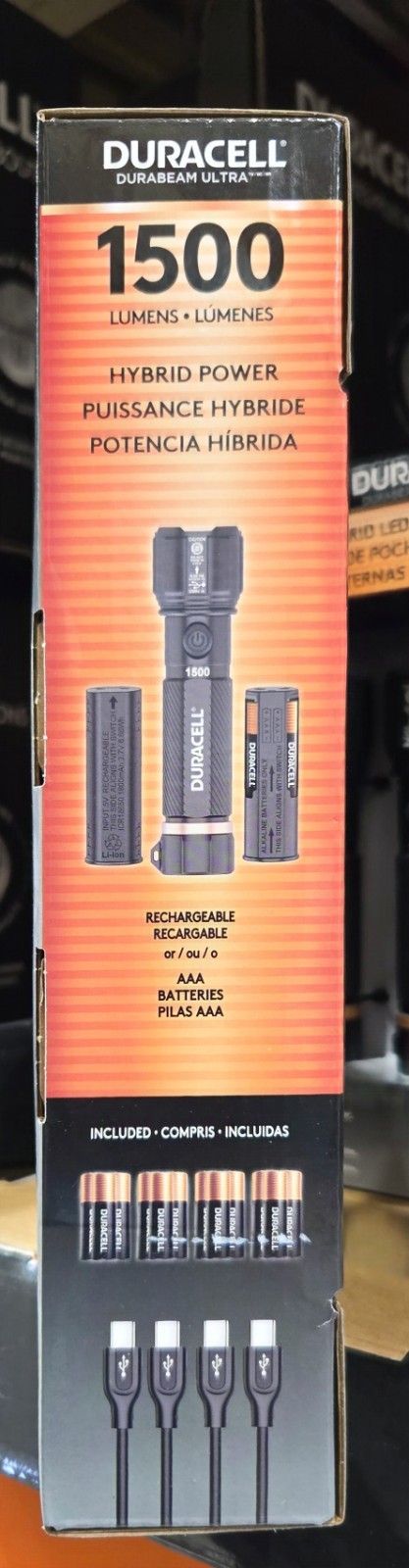 Duracell Durabeam Ultra Hybrid🔦🔦🔦 Flashlights 1500 Lumens Rechargeable 4 Pack