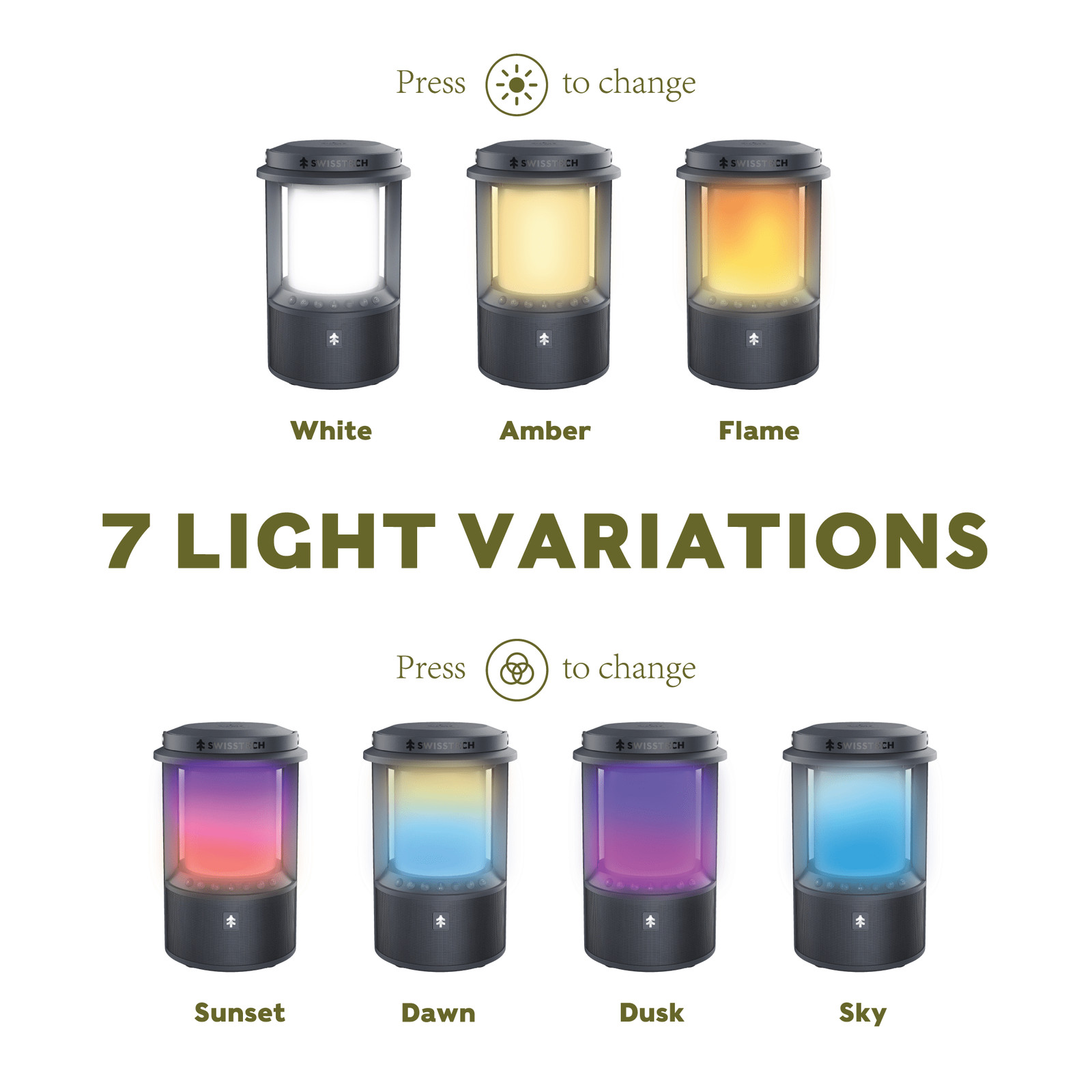 Swiss Tech Smart LED Lantern & Bluetooth Speaker, 2800 Lumen, Rechargeable Outdo