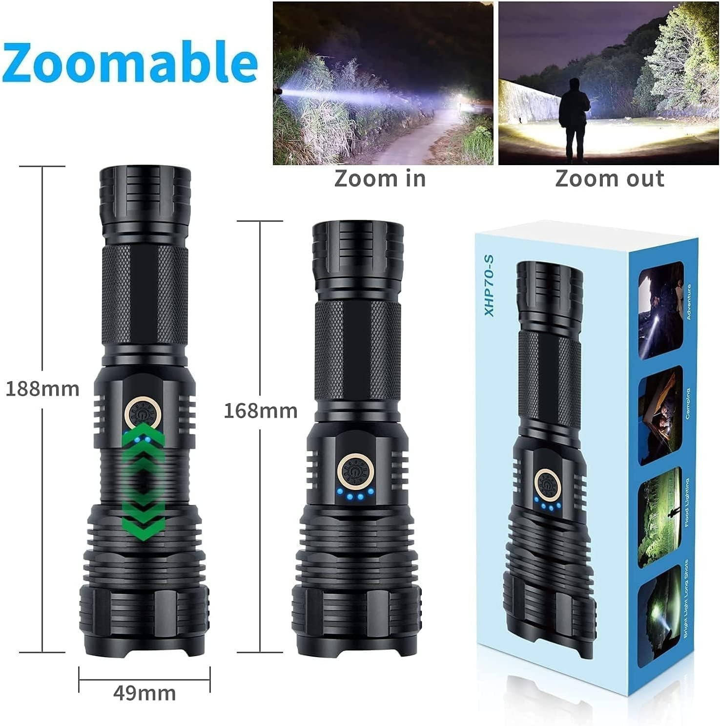 Rechargeable Flashlights 2000.000 High Lumens, Super Bright Flashlight with 1…
