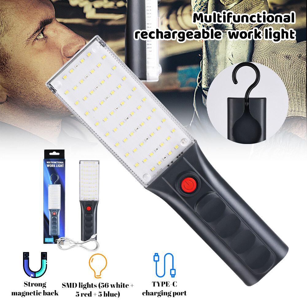 Rechargeable LED COB Work Light Flashlight w/ Magnetic Base 5 Modes 360° Rotate