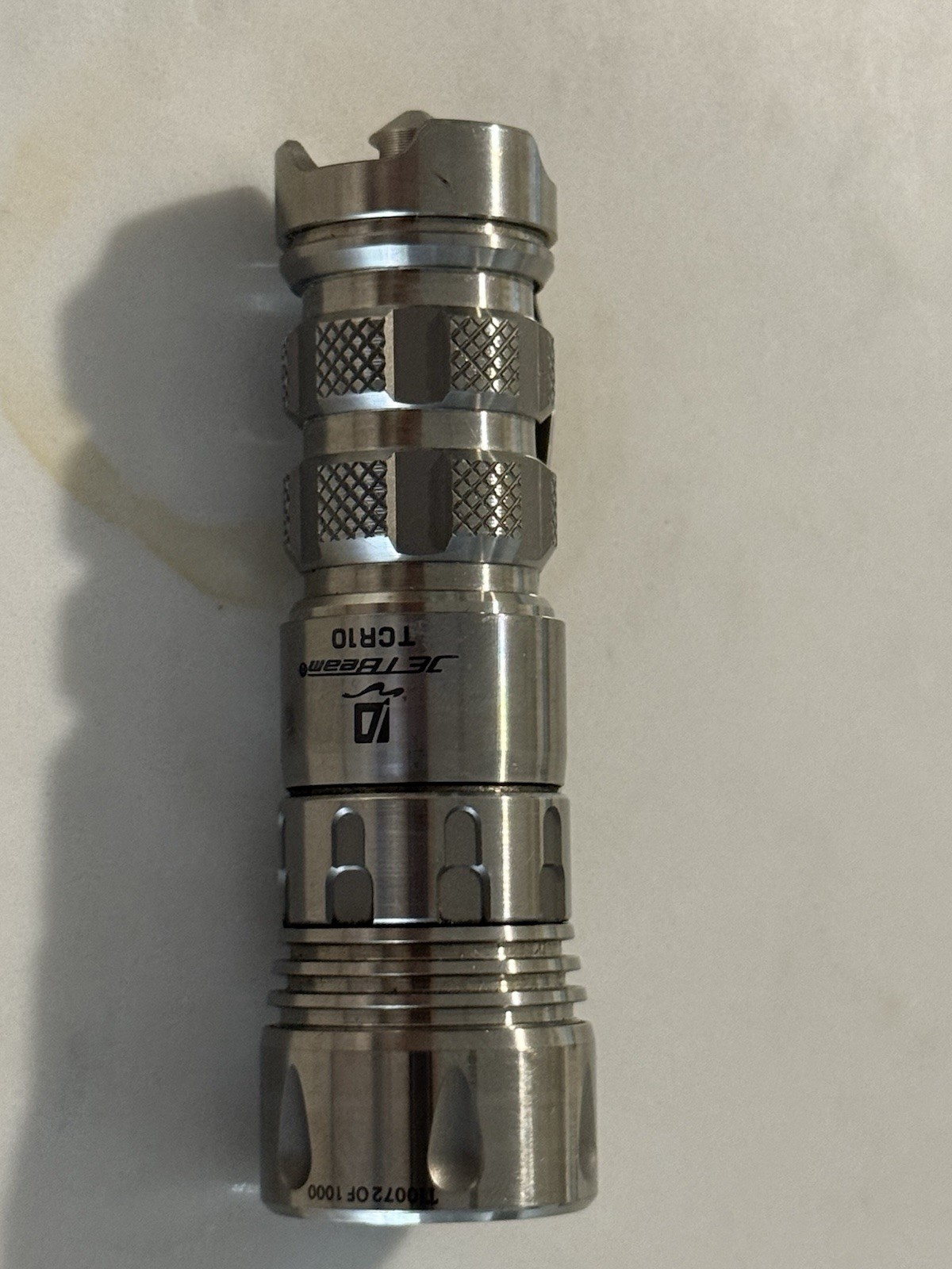 Jetbeam TCR10 Titanium Limited Edition Flashlight w/ Clip & Accessories.