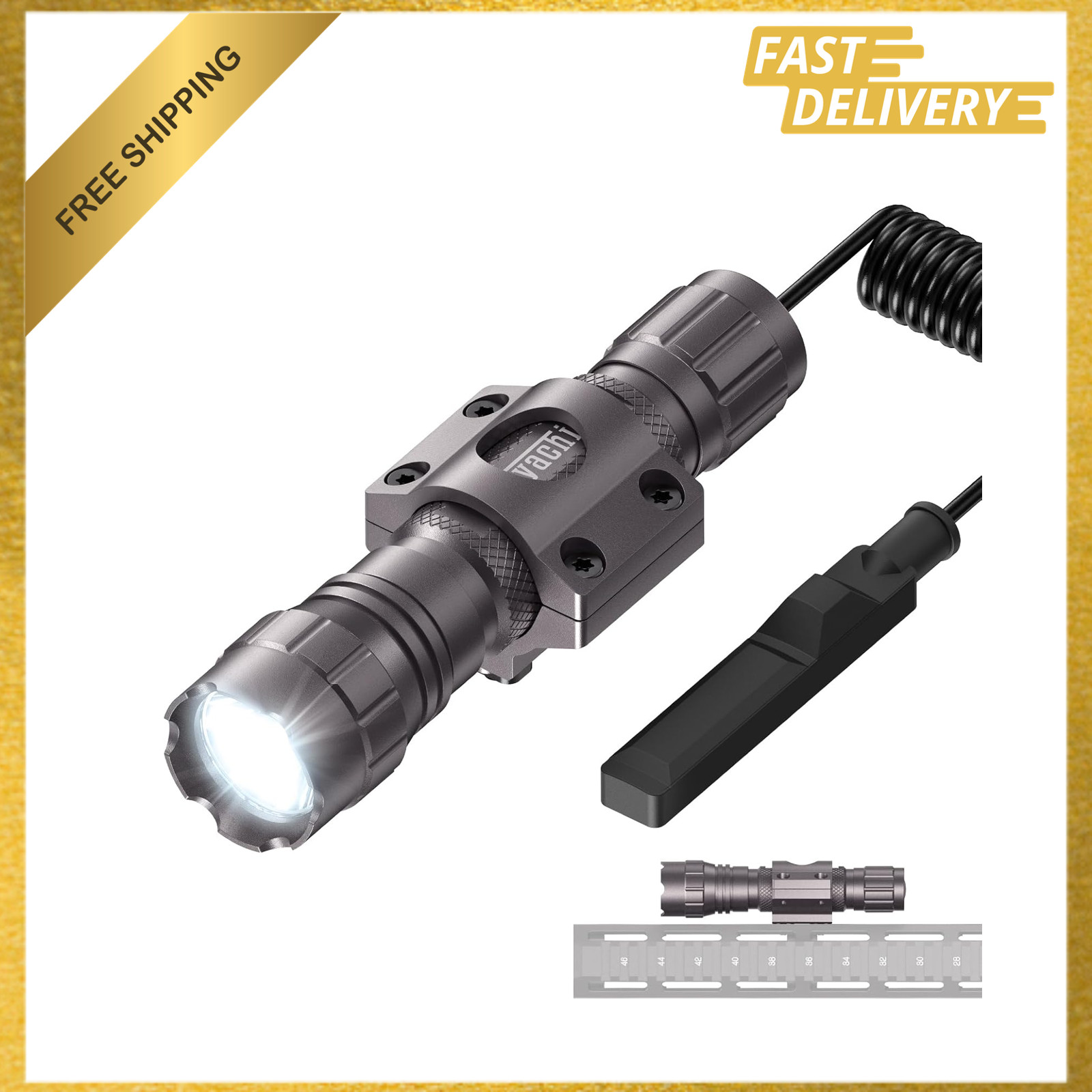 FL22 Tactical Flashlight LED 1200 Lumens Waterproof IP65 M Lock Rail Mount