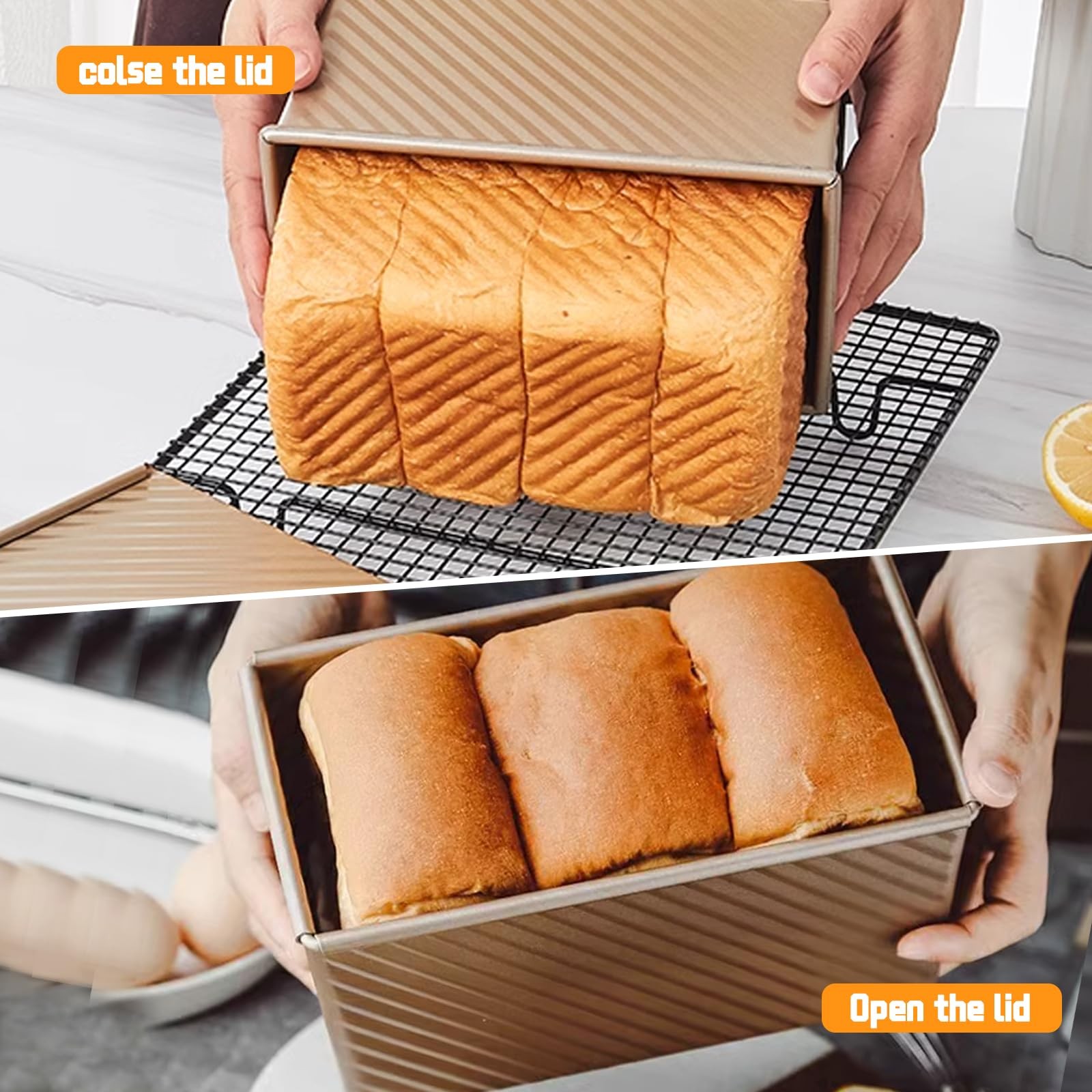 Cayanmydery 2 Pack Pullman 0.5 LB & 1 LB,2 PCS, 2PCS, 0.5LB Small & 1LB Big