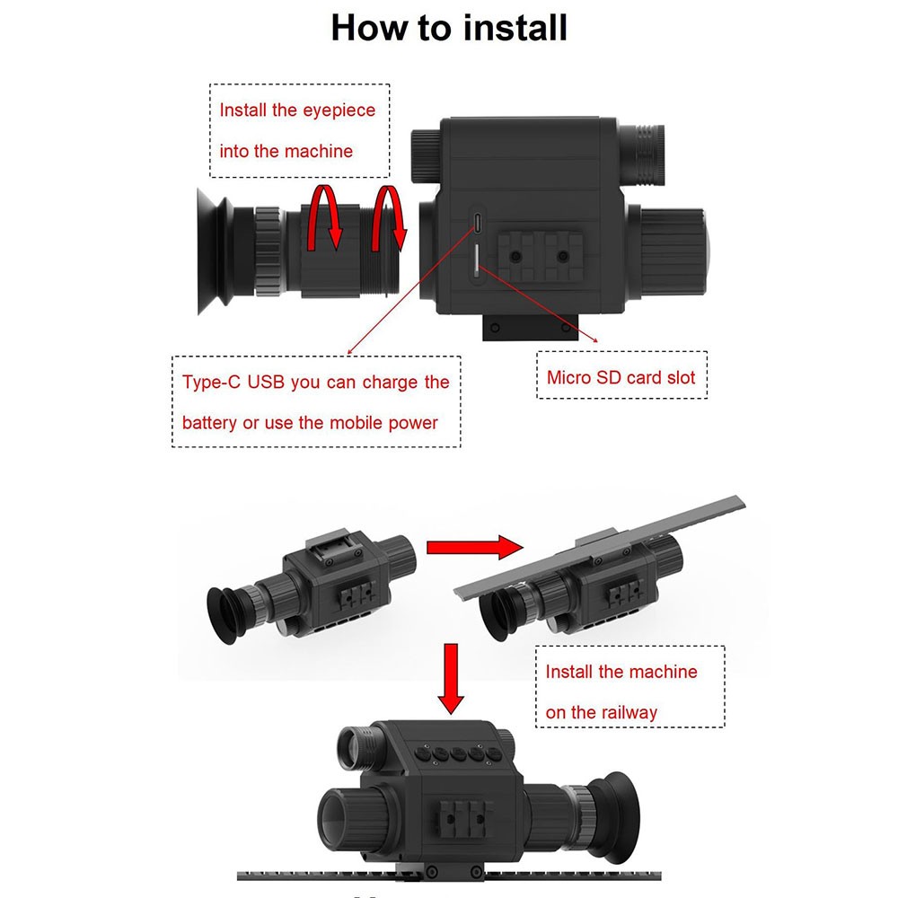 Megaorei M5 Night Vision Scope 4X 16X Hd 1080P Shockproof 200 400M Range