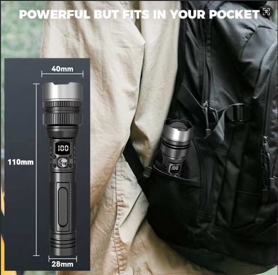 2Pk Waterproof Portable Tactical Flashlight USB Rechargeable Outdoor Hand Light