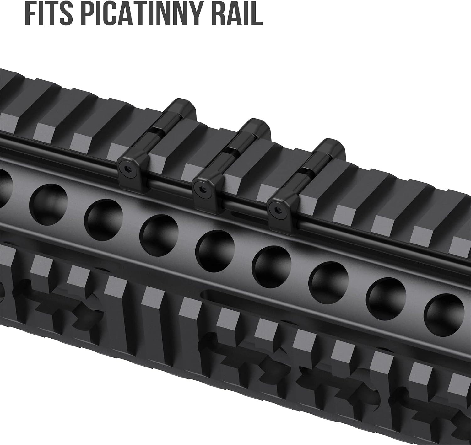 Durable Polymer Cable Clips for Flashlights – Black, 8 Pack for Picatinny Mounts