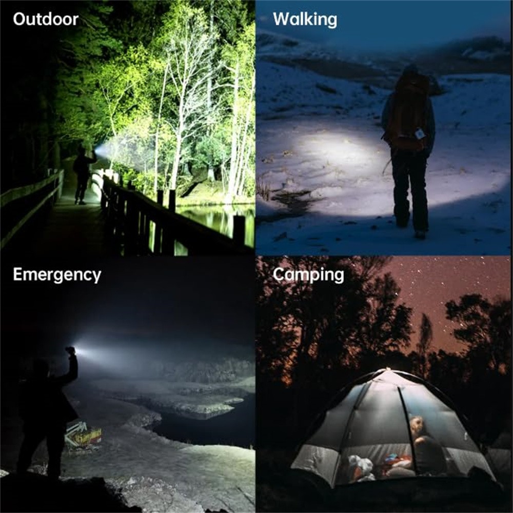 5000000 Lumen LED Tactical Flashlight Rechargeable Super Bright Powerful Torch