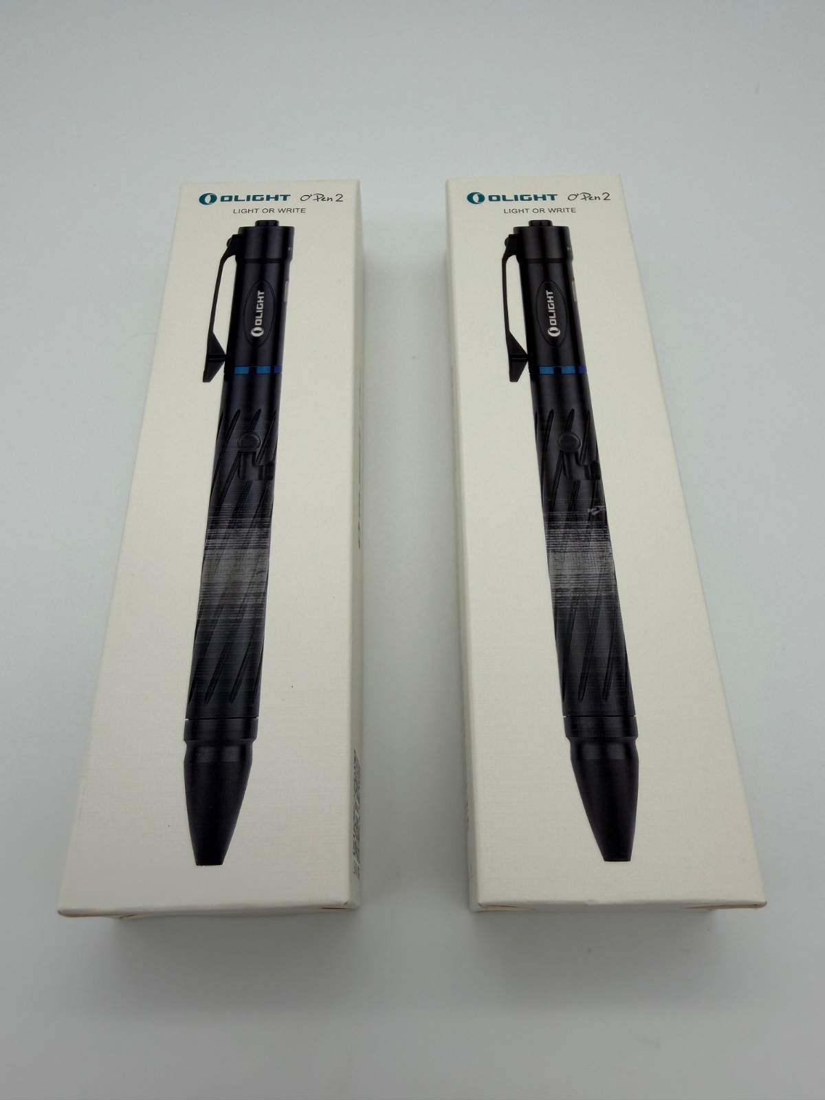 Olight Open 2 Black Rechargeable LED Pen Flashlight 120 Lumens Clip On BRAND NEW