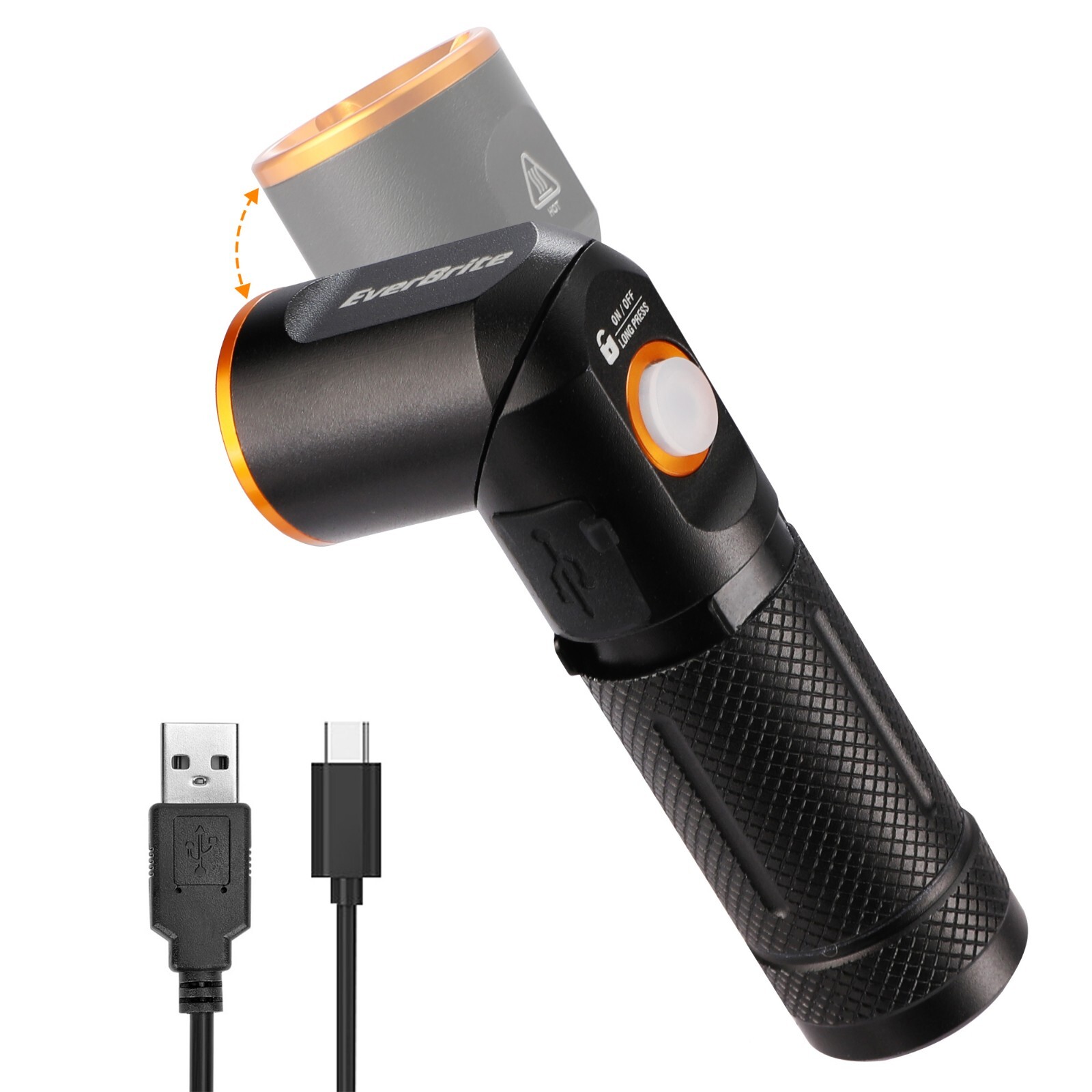 600 Lumens Tactical Flashlight, 90 Degree Pocket Pen Light with Magnet w/3 Modes