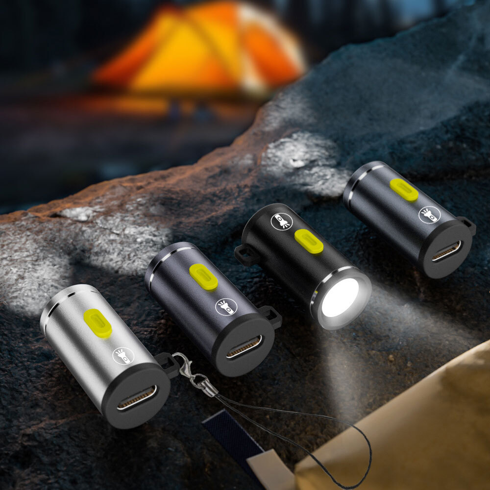 Type-C LED Multifunctional Strong Light Pocket Keychain Flashlight AE
