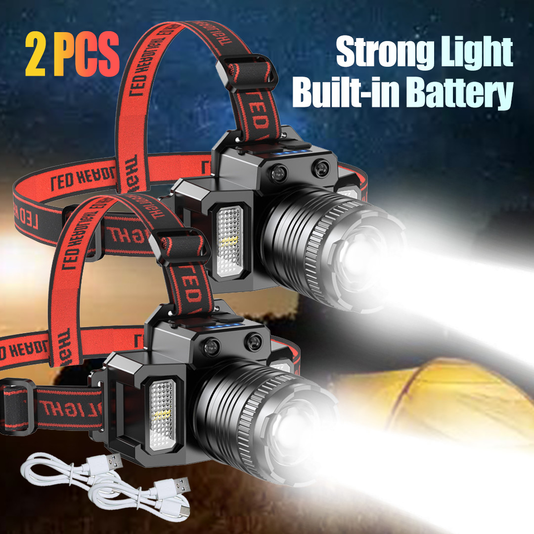99000LM LED Headlamp Rechargeable Headlight Zoomable Head Torch Lamp Flashlight