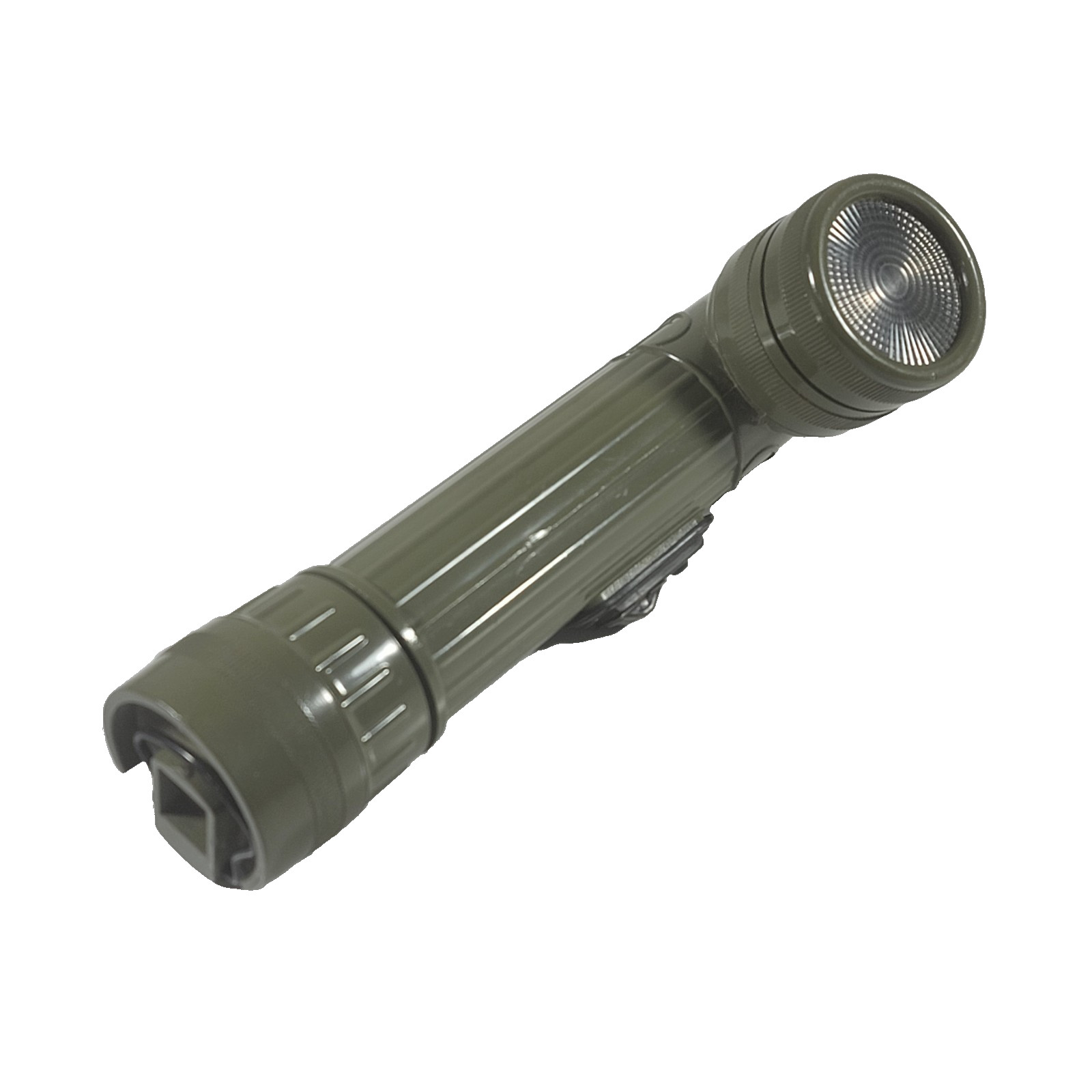 U.S. Military Flashlight G T Price MX-991/U Angle Head Olive Green Belt Clip