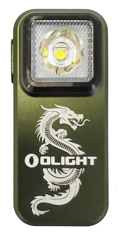 Olight Oclip Clip OD Green Dragon Edition Light w/White & Red Light, 300 L, 70 M